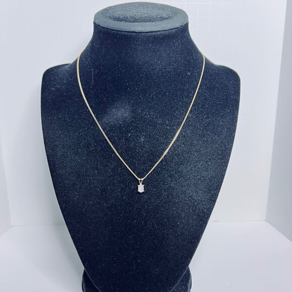 Citation Jewelry - Citation Gold Tone Curb Chain Necklace With Opal Pendant (5674)